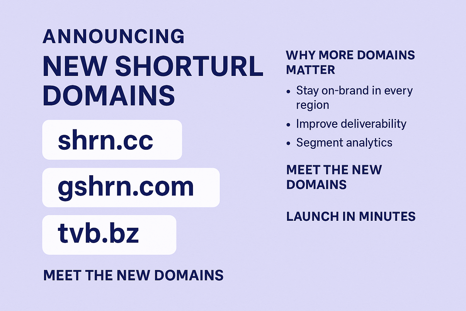 Announcing New ShortUrl Domains: shrn.cc, gshrn.com, and tvb.bz